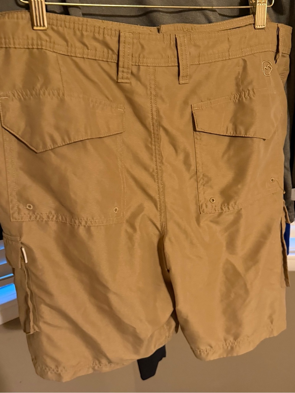 Magellan Men's Water Repellent Tactical Cargo Shorts in Khaki 36” Waist